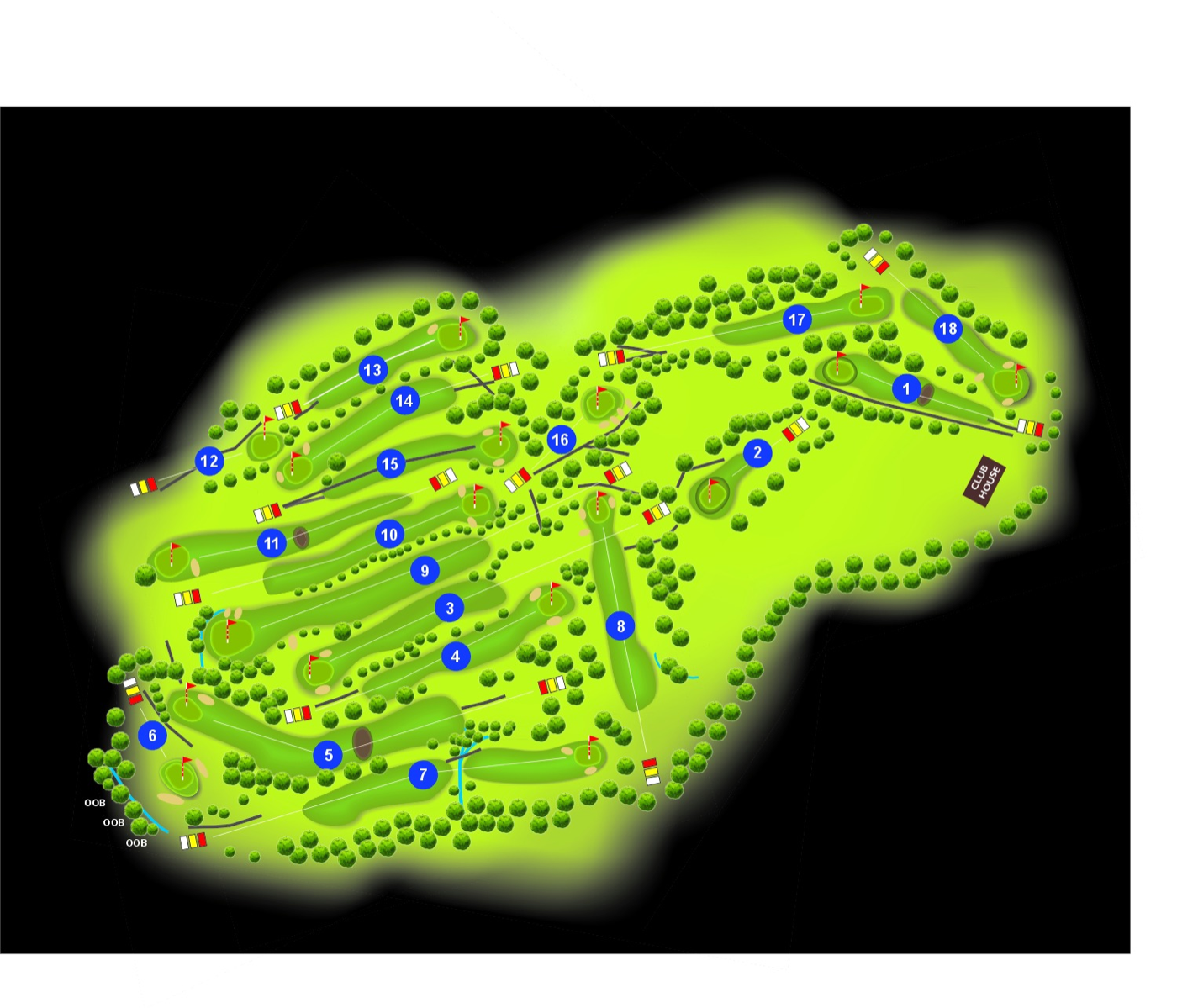 The course — all eighteen holes